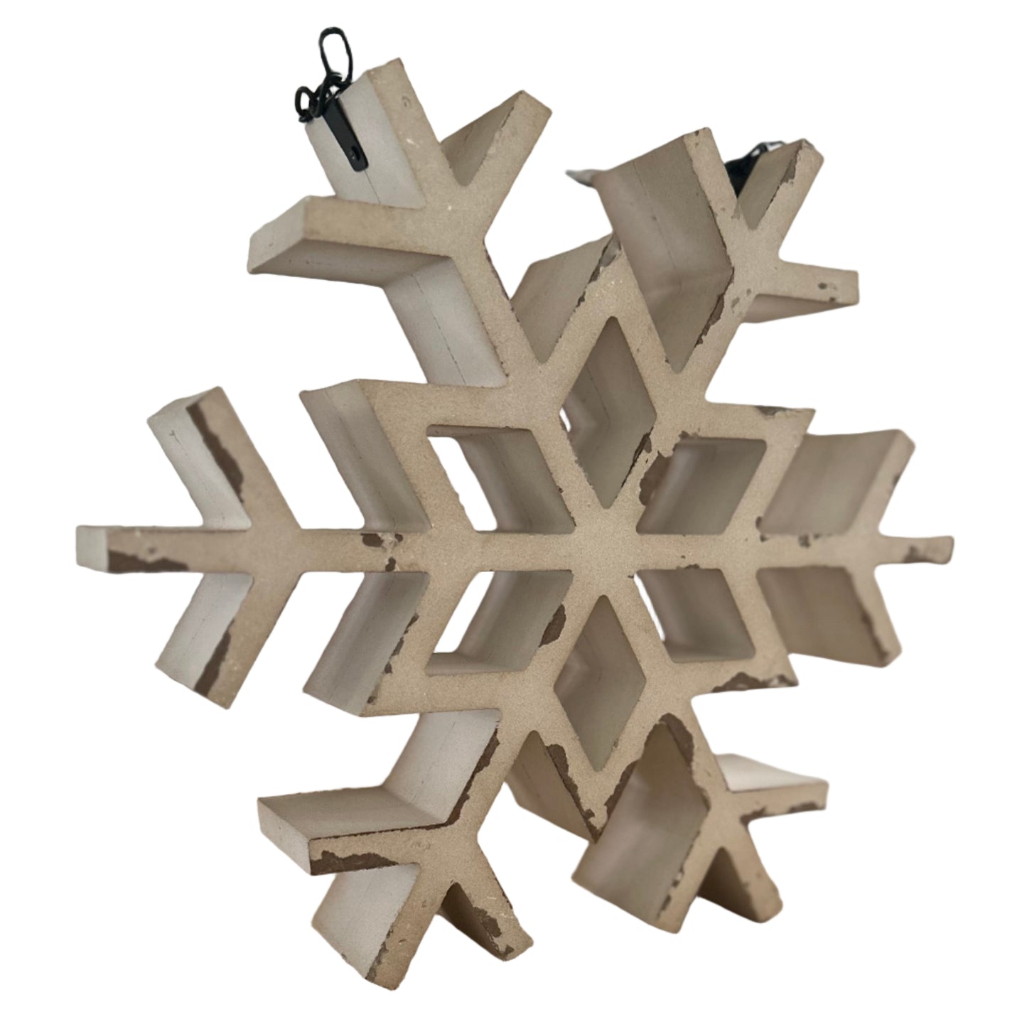 White Wood Painted Snowflake Arrow Replacement Sign