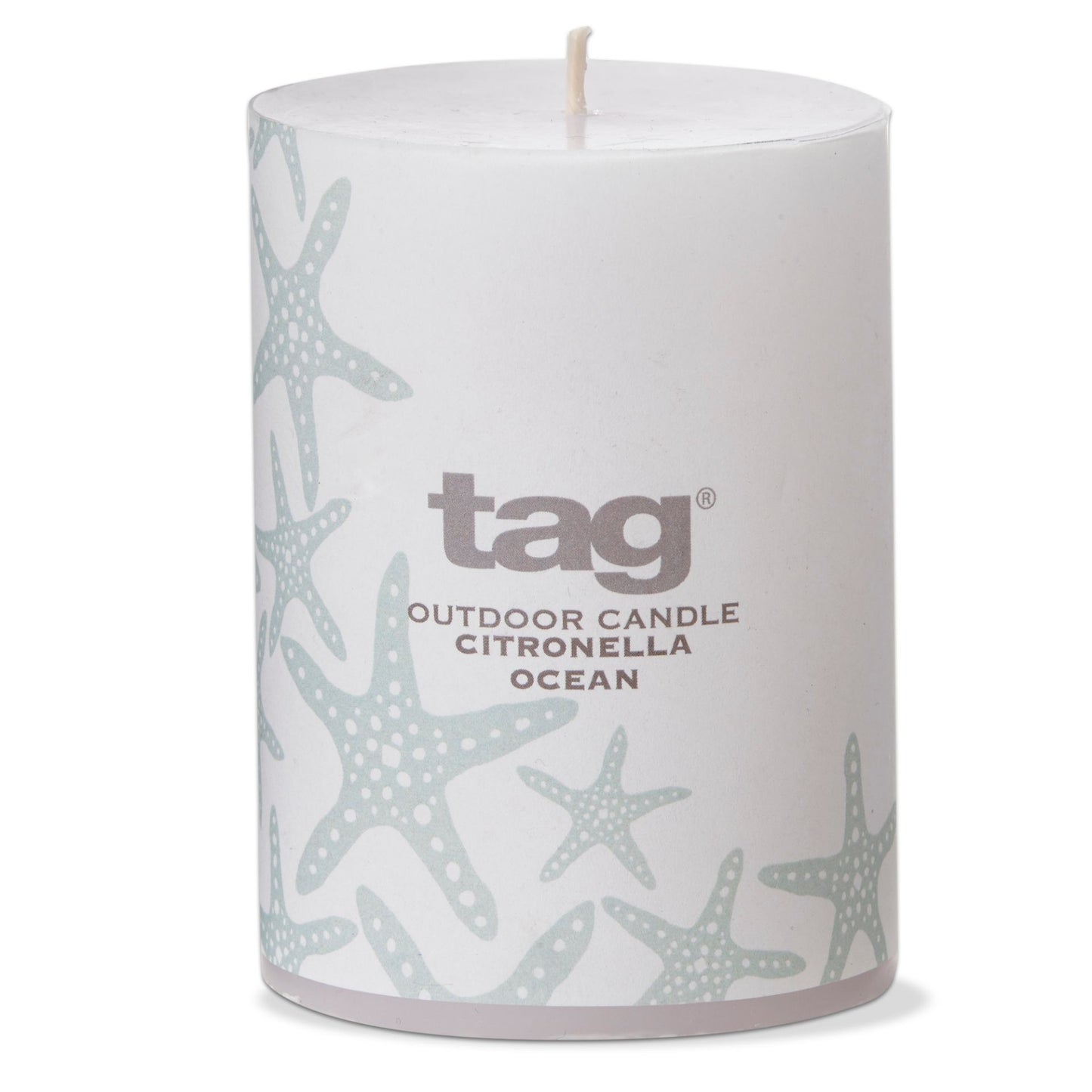 Citronella 3X4 Fragrant White Pillar Candle (Ocean)