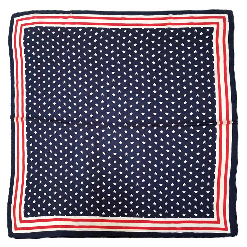 Classic Patriotic Stars and Stripes Square Scarf