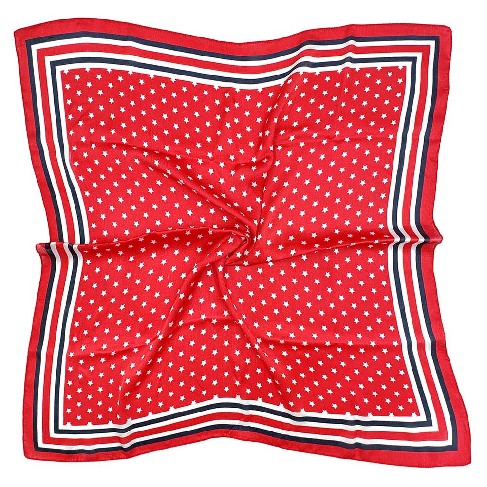 Classic Patriotic Stars and Stripes Square Scarf
