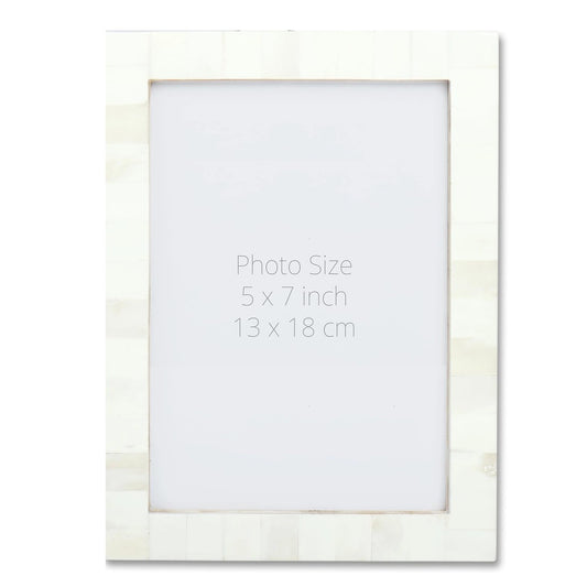 Classic White Shell Inlay Picture Frame (4x6, 5x7, 8x10 Inches)