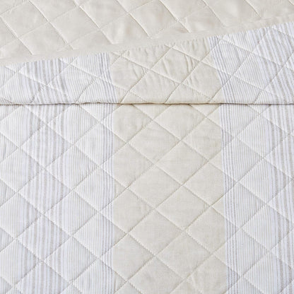 Neutral Stripe Full/Queen Quilt & Pillow Sham Set