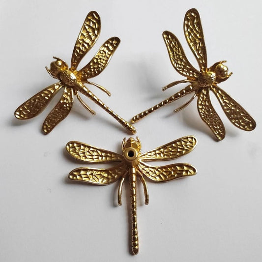 Gold Dragonfly Single Hole Drawer, Cabinet Handle