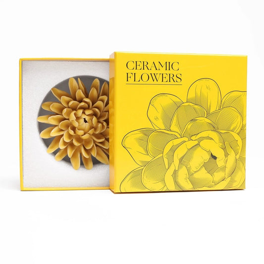 Yellow Chrysanthemum Ceramic Wall Hanging Flower
