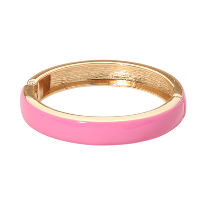 Enamel Hinged Bangle Bracelet