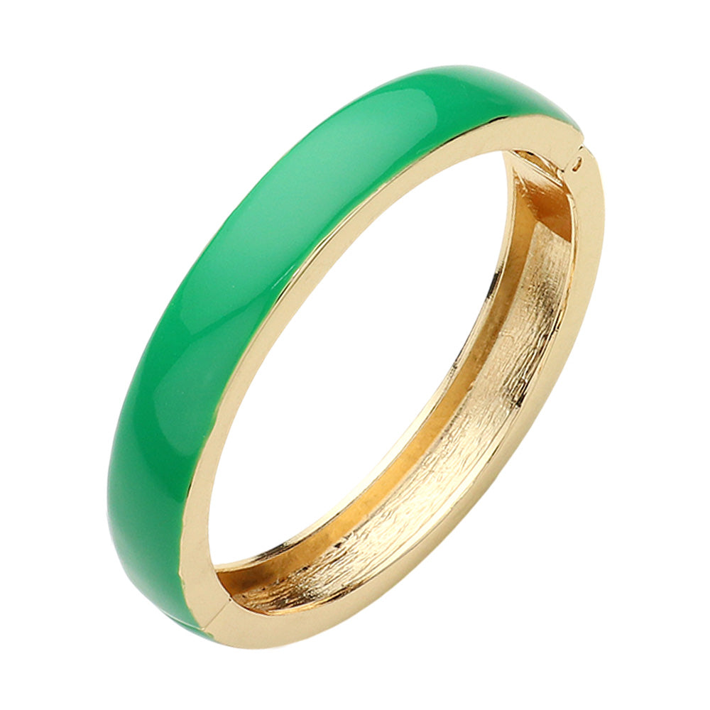 Enamel Hinged Bangle Bracelet