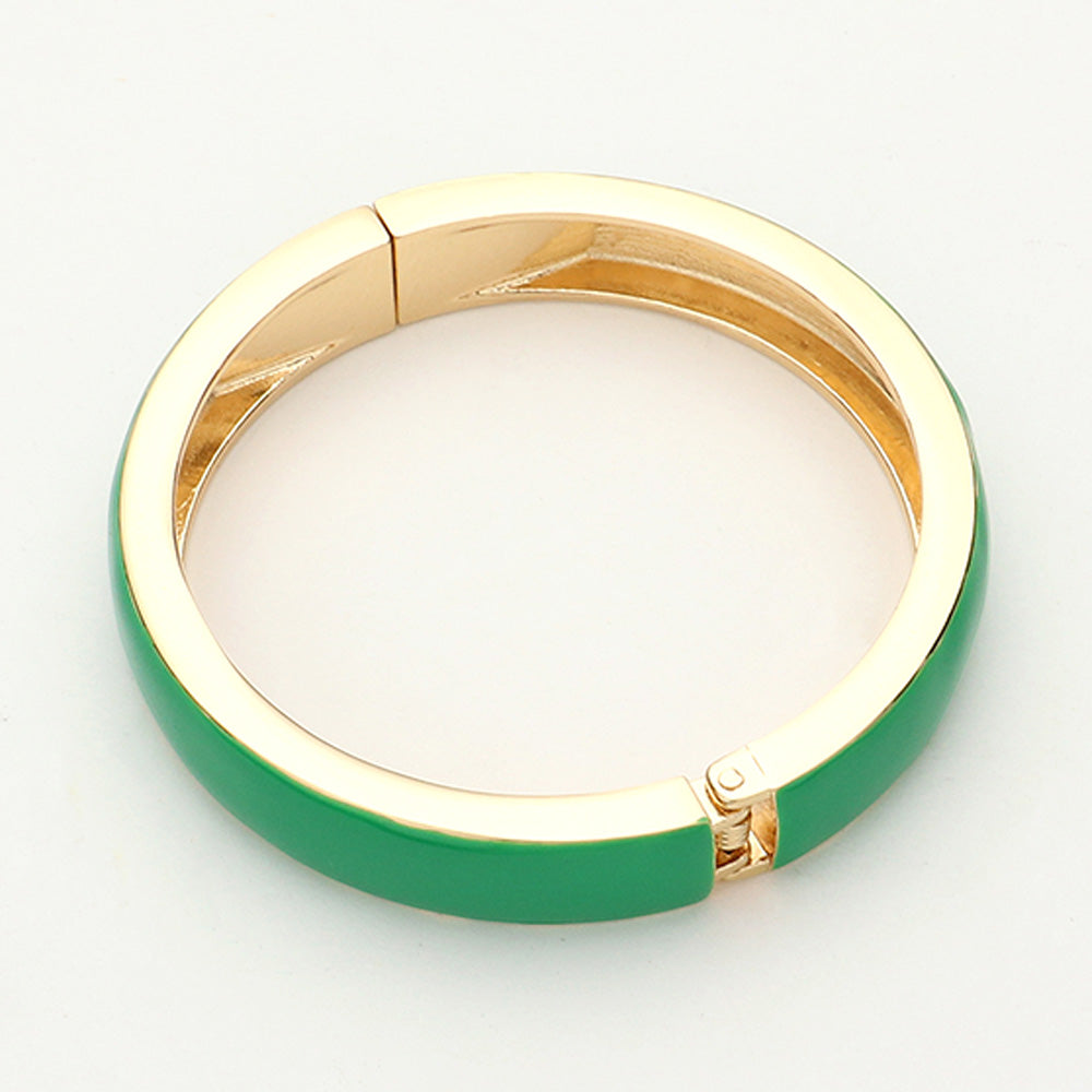 Enamel Hinged Bangle Bracelet