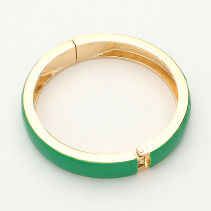 Enamel Hinged Bangle Bracelet