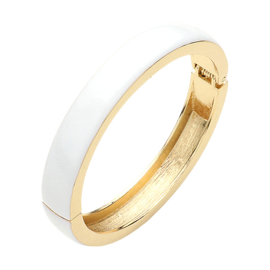 Enamel Hinged Bangle Bracelet