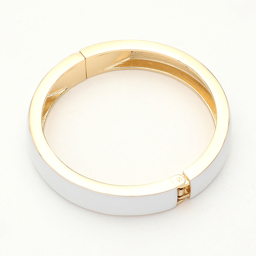 Enamel Hinged Bangle Bracelet