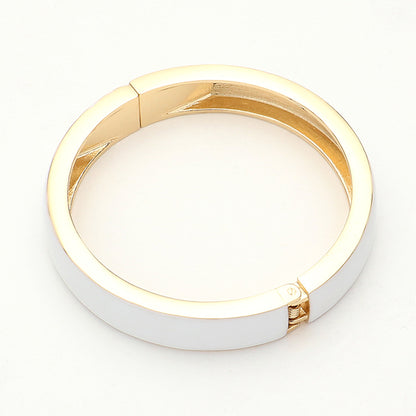 Enamel Hinged Bangle Bracelet