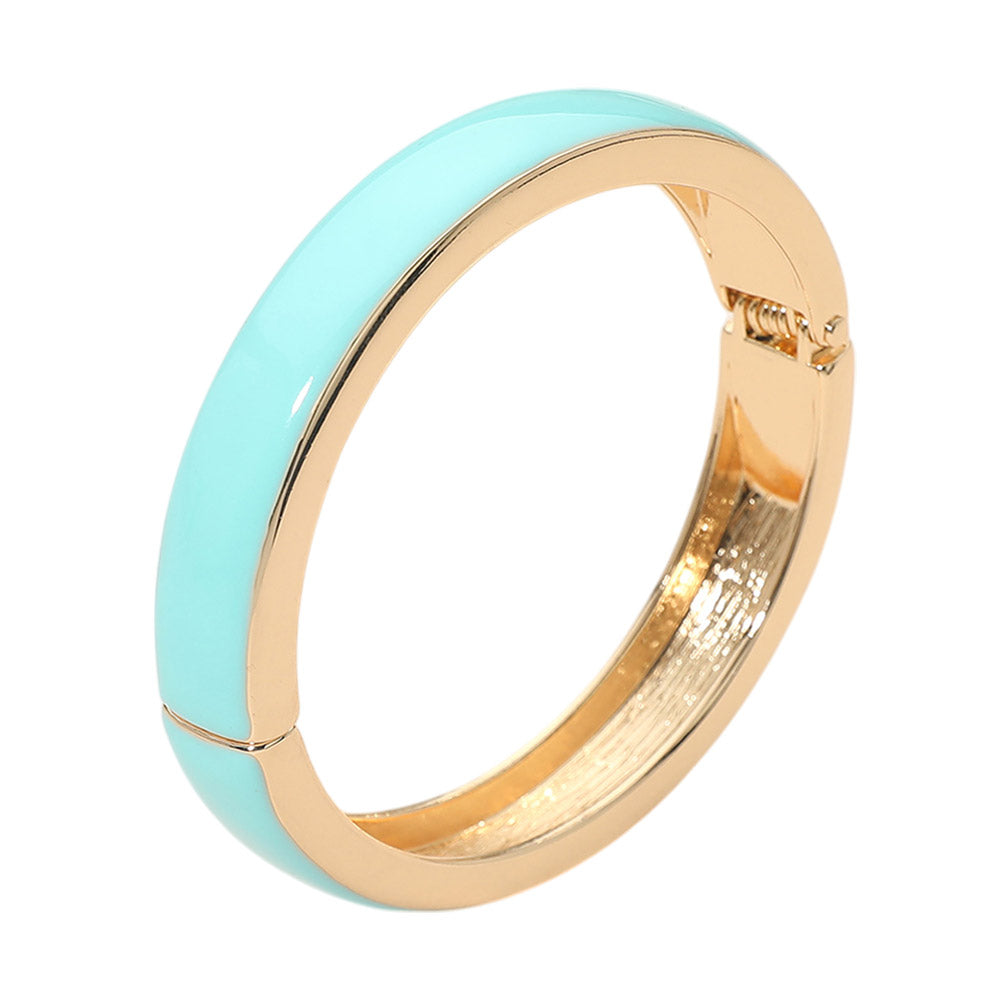Enamel Hinged Bangle Bracelet