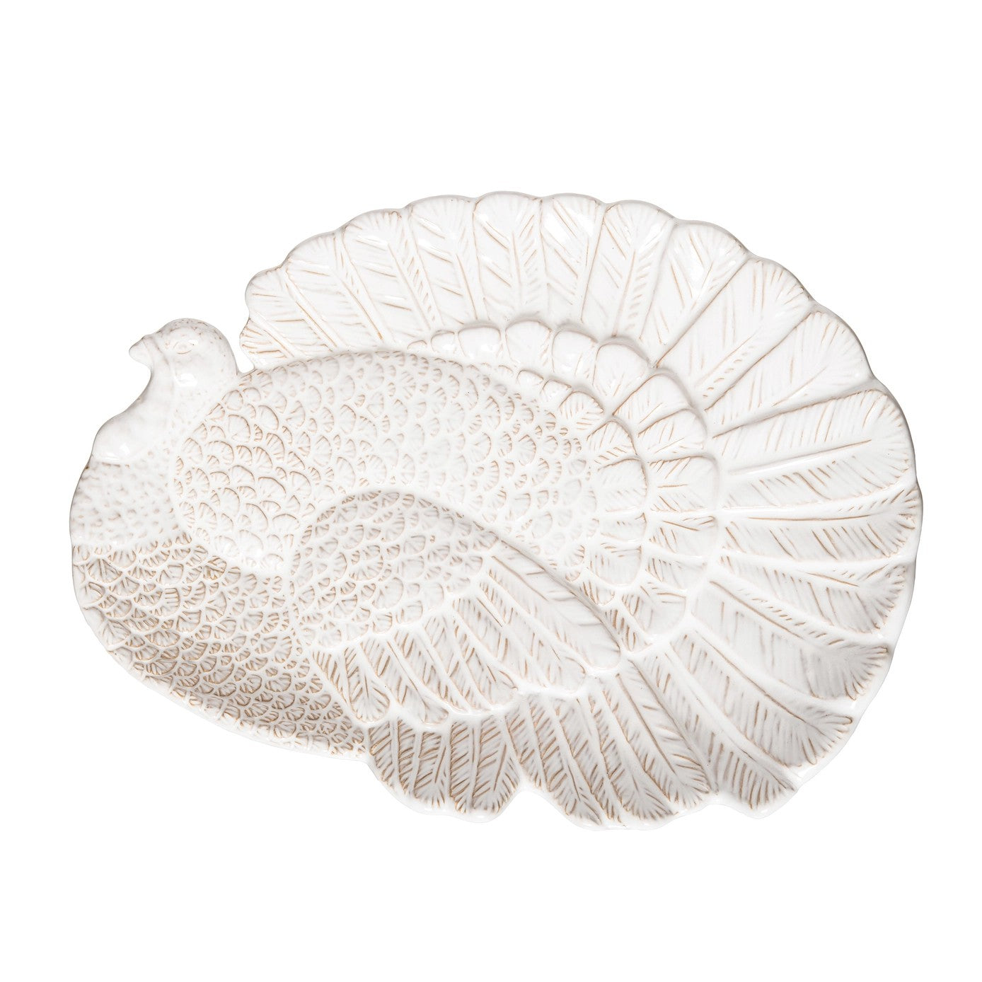 Fall Harvest White Turkey Thanksgiving Serving Platter