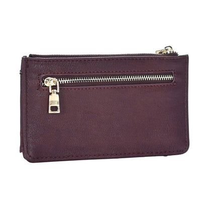 Wine Slim Multi Card Slot Faux Leather Wallet
