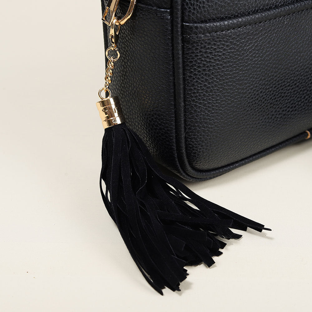 Faux Leather Crossbody Purse Bag (Navy Blue)