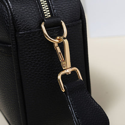 Faux Leather Crossbody Purse Bag (Navy Blue)