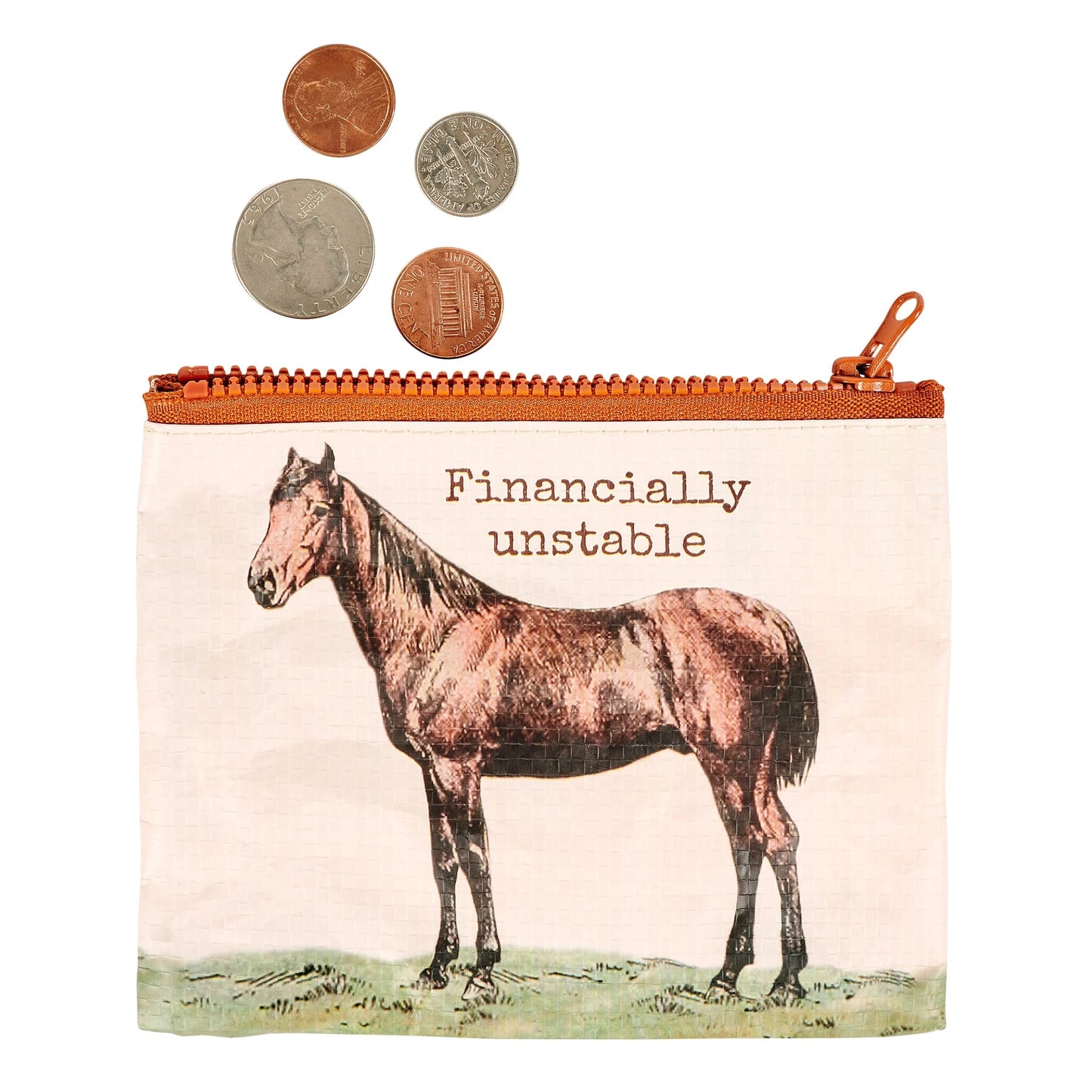 "Financially Unstable" Horse Zipper Wallet - Coin Purse