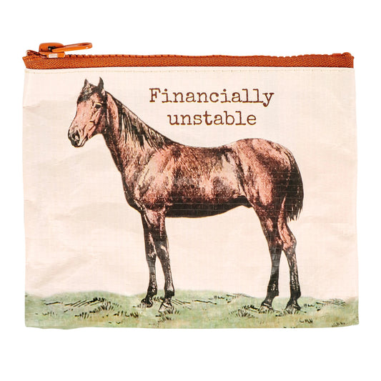 "Financially Unstable" Horse Zipper Wallet - Coin Purse