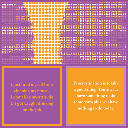 Humorous Double Sided Cocktail Napkins (Fired | Procrastination)