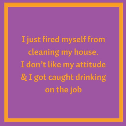 Humorous Double Sided Cocktail Napkins (Fired | Procrastination)