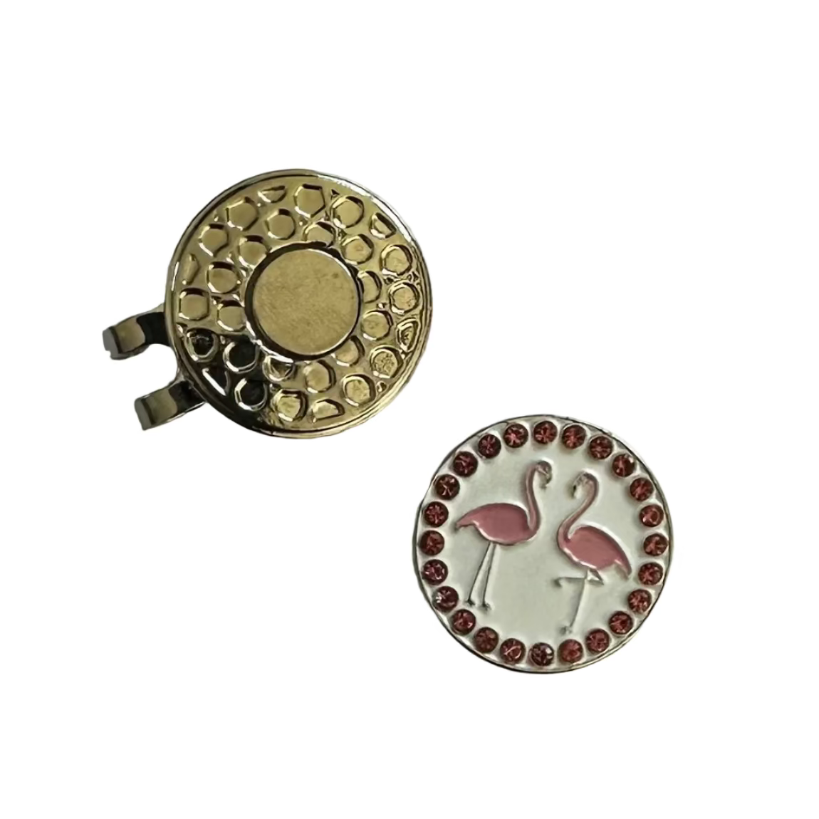 Flamingo Golf Ball Marker and Silver Hat Clip