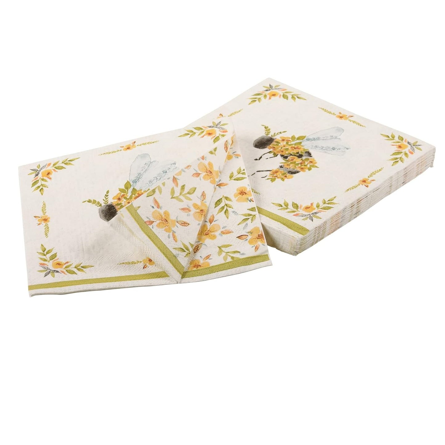 Floral Bee Paper Lunch Napkins – 20 Per Package
