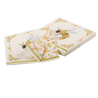 Floral Bee Paper Lunch Napkins – 20 Per Package