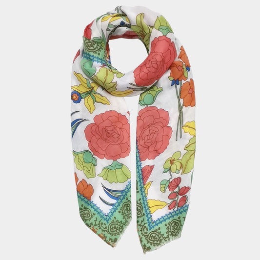 Floral Oblong Scarf Shawl