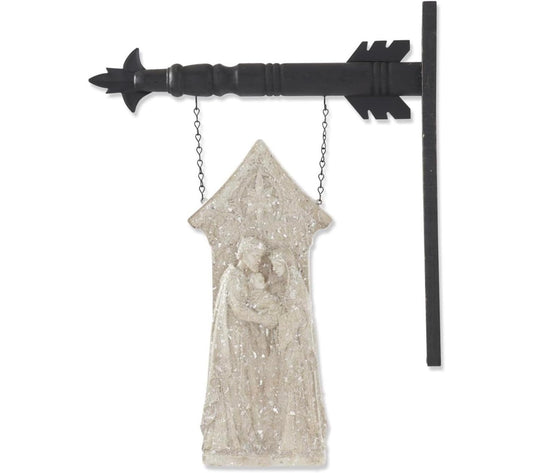 Glittered Gray Nativity Arrow Replacement Sign