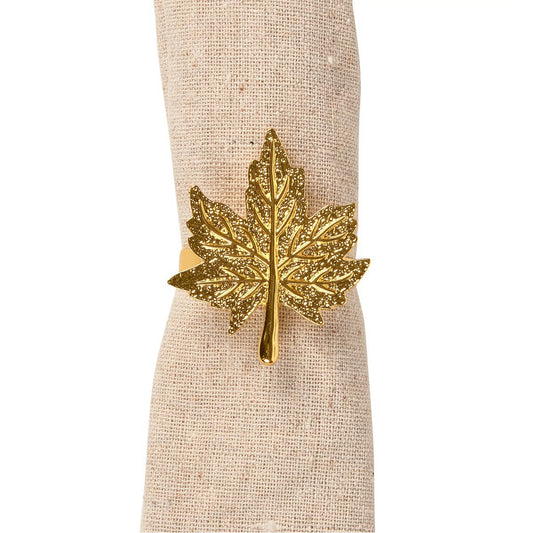 Gold Maple Leaf Napkin Rings (set of 4)