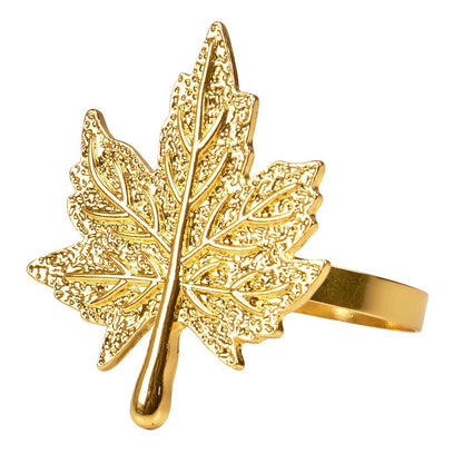 Gold Maple Leaf Napkin Rings (set of 4)