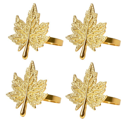Gold Maple Leaf Napkin Rings (set of 4)
