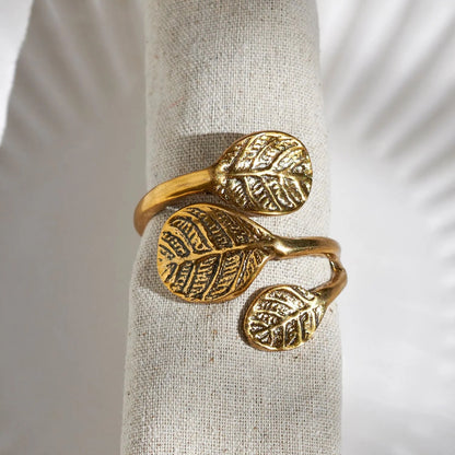 Gold Leaves Napkin Rings (set of 4)