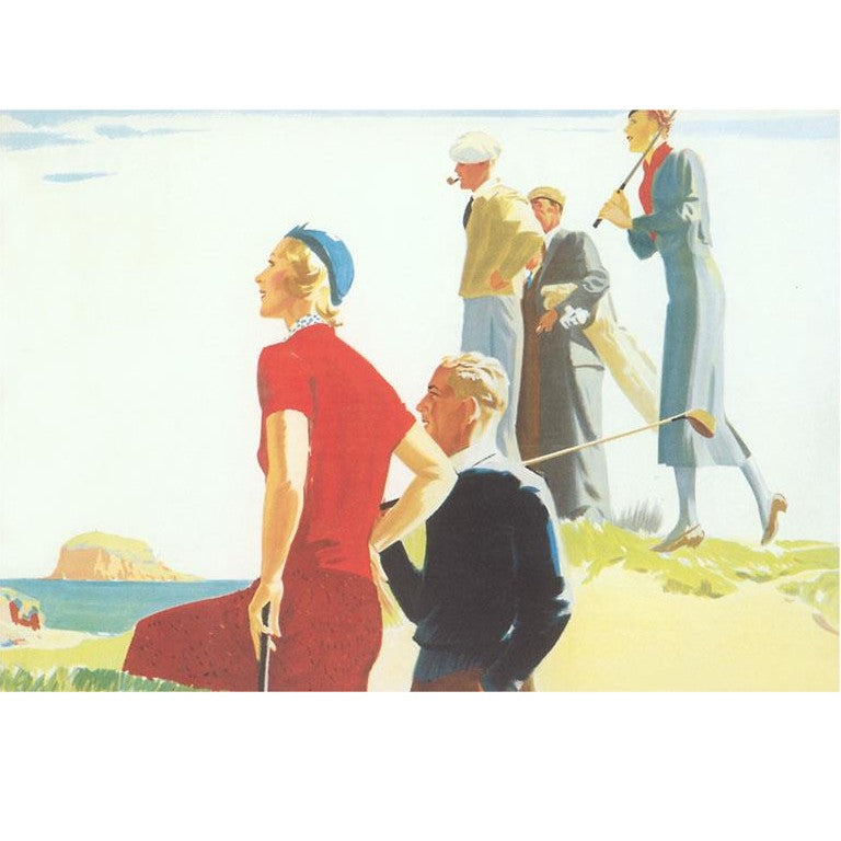 Golf Foursome with Caddy Greeting Card