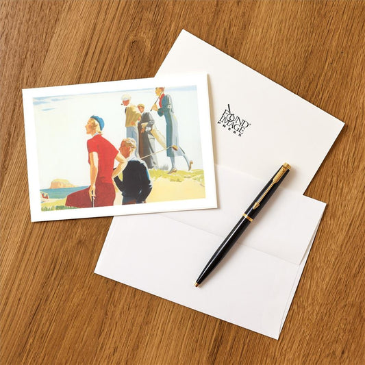 Golf Foursome with Caddy Greeting Card Notecard