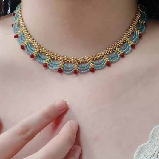 Handmade Multi-Layer Choker Seed Beaded Necklace