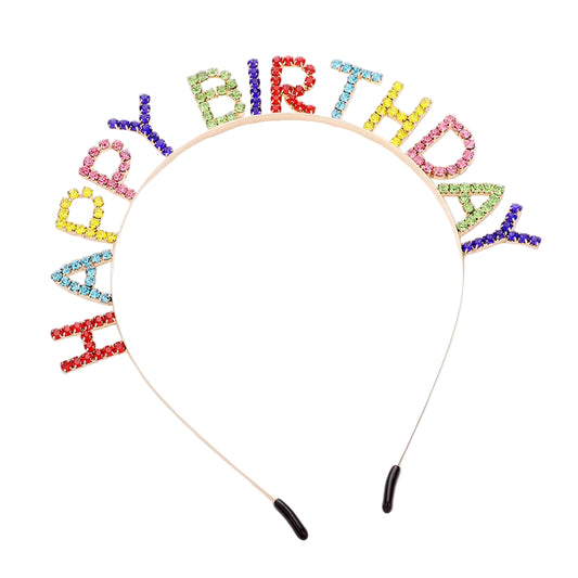Happy Birthday Crystal Rhinestone Headband Tiara