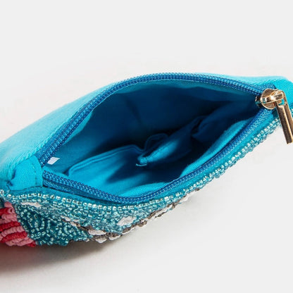 Sea Turtle Seed Beaded Coin Purse