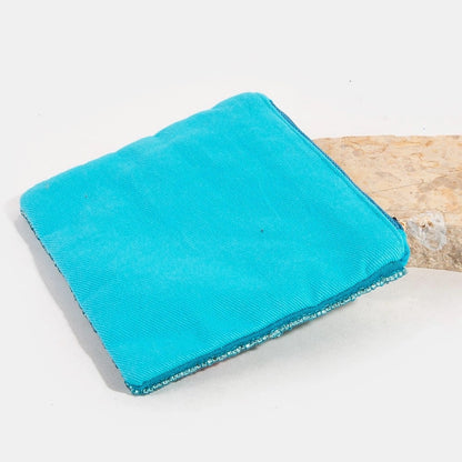 Sea Turtle Seed Beaded Coin Purse