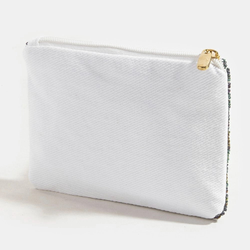 Nautical Anchor Seed Beaded Coin Purse