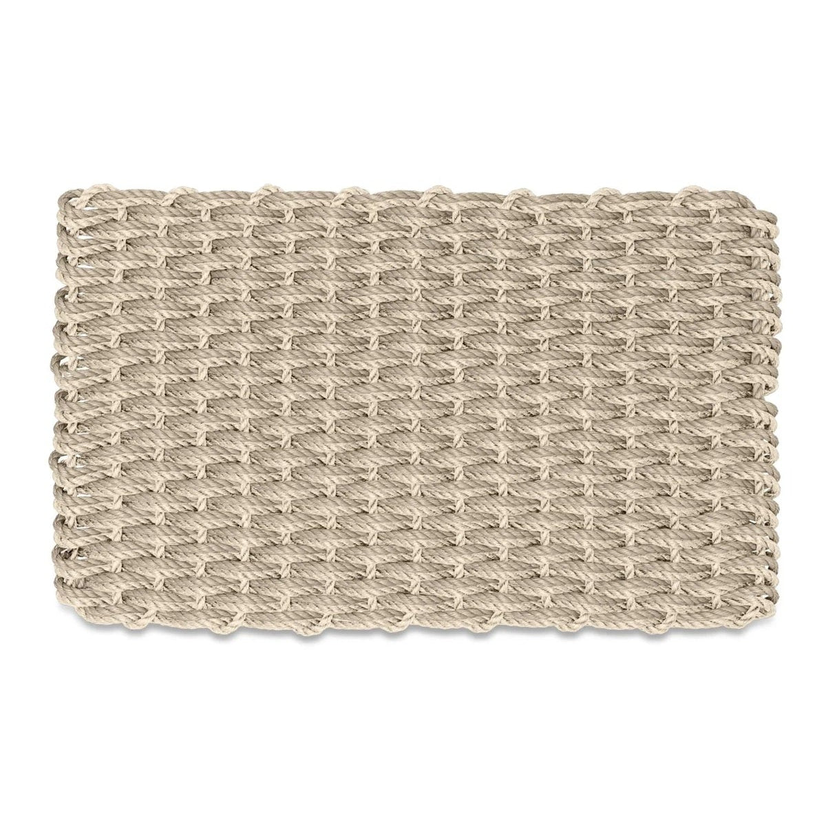 Rectangular woven mat on a white background