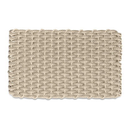 Rectangular woven mat on a white background