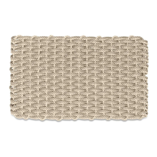 Rectangular woven mat on a white background