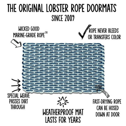 Light Tan & Sand Double Weave, Wicked Good Lobster Rope™ Doormat