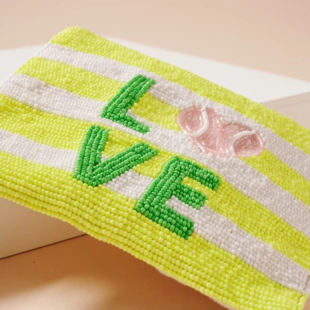 Love Tennis Beaded Coin Pouch Purse