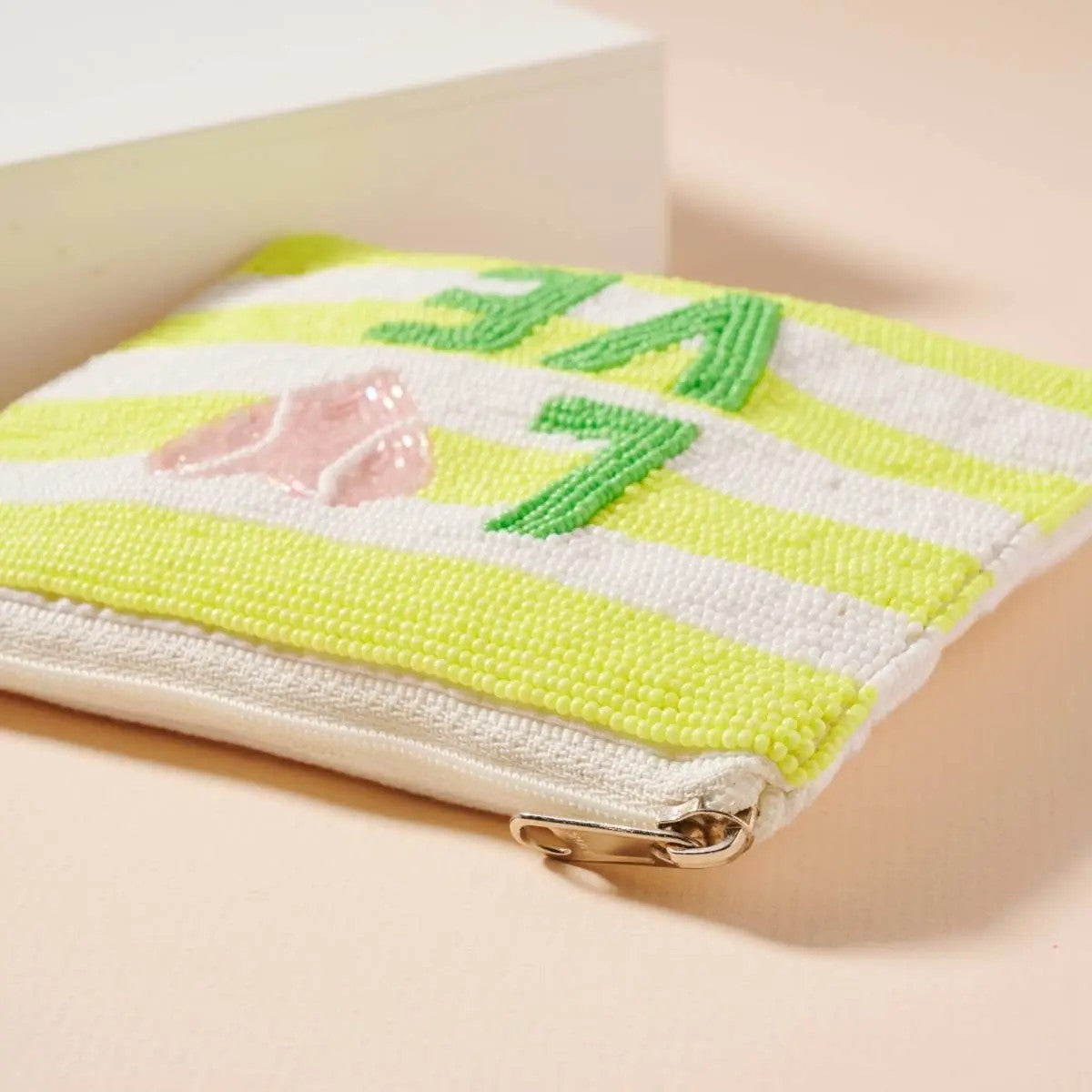 Love Tennis Beaded Coin Pouch Purse