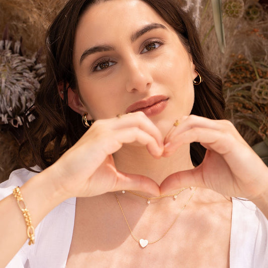 Mother of Pearl Heart Necklace