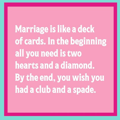 Humorous Double Sided Cocktail Napkins (Marriage Deck of Cards | Love Wine)