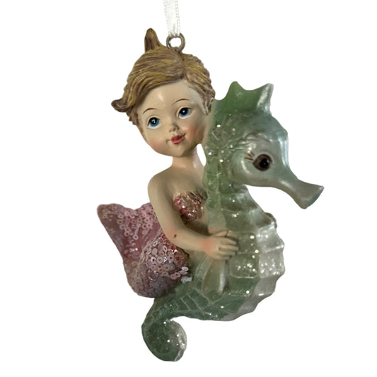 Mermaid Girl Christmas Tree Ornaments (Set of 4)