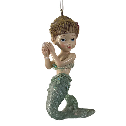 Mermaid Girl Christmas Tree Ornaments (Set of 4)